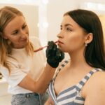 Woman Getting her Makeup Done